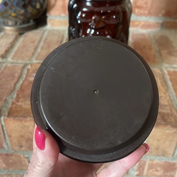 Vtg Dutch Masters The Chieftain Brown Amber Glass Indian Jar Humidor Canister - Picture 8 of 8